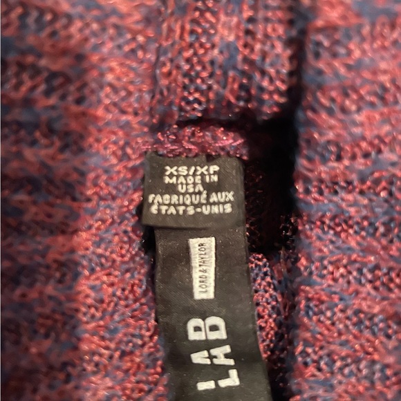 Ladies XS Design Lab from Lord & Taylor cowl neck purple ribbed sweater - Picture 2 of 4